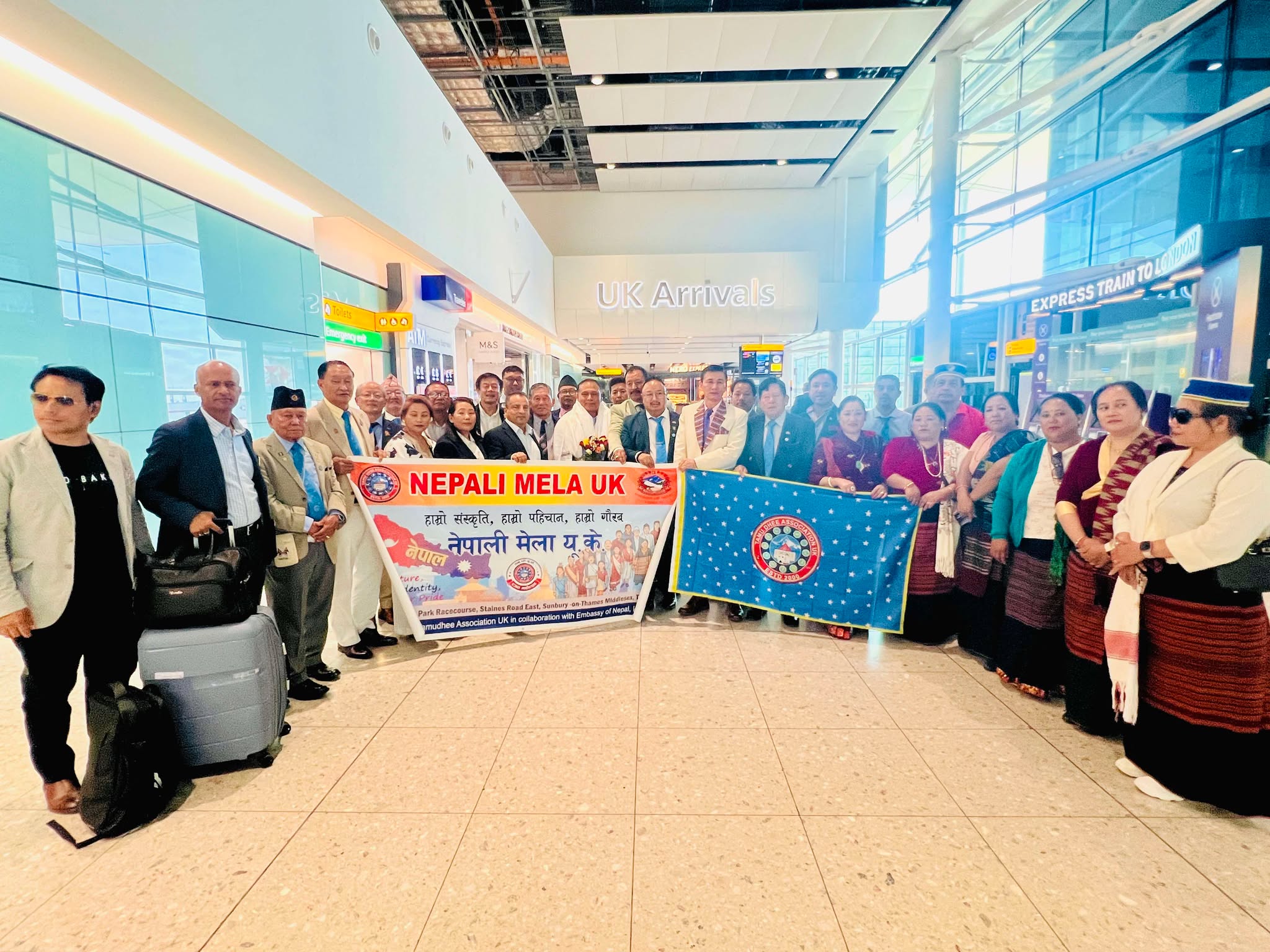 तमुधीं यूकेको निमन्त्रणामा बेलायत आइपुगे कुलमान घिसिङ, एयरपोर्टमा भव्य स्वागत